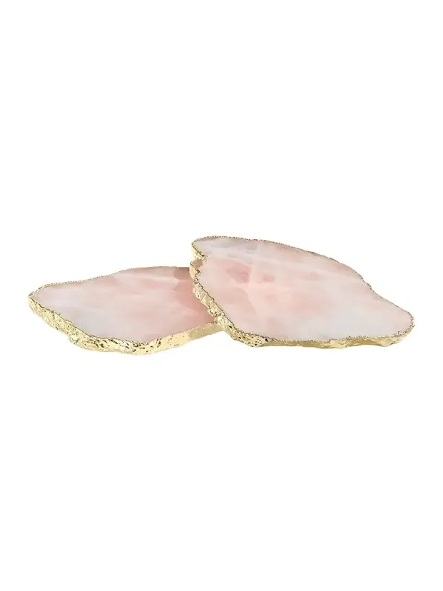 Anna New York Rose Quartz Coasters, Set of 2