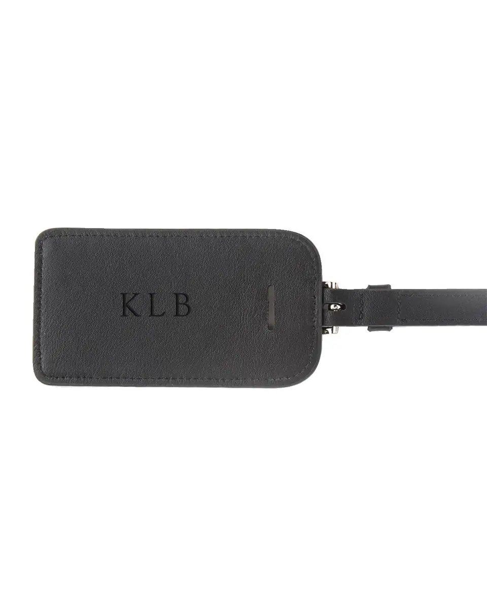 Royce New York Monogrammed Leather Luggage Tag | Thumbnail 2