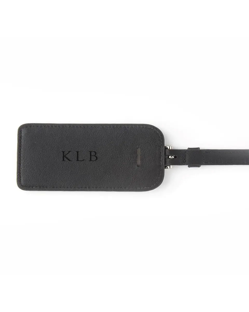 Royce New York Monogrammed Leather Luggage Tag | Thumbnail 3