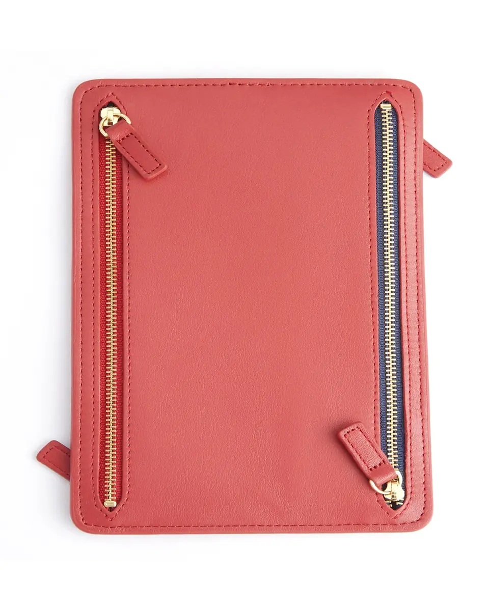 Royce New York Monogrammed Leather RFID Blocking Foup Zip Travel Organizer | Thumbnail 2
