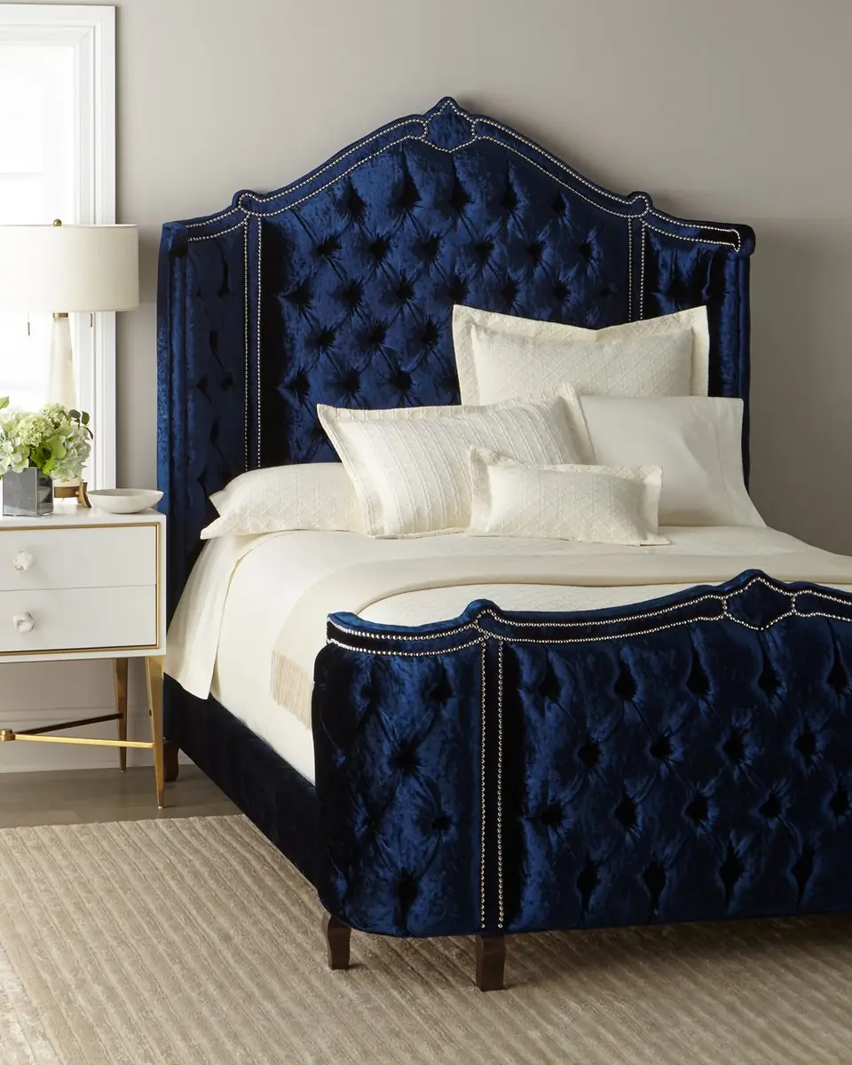 Haute House Penelope Crushed Velvet Queen Bed | Thumbnail 2 Haute House Penelope Crushed Velvet Queen Bed | Thumbnail 2