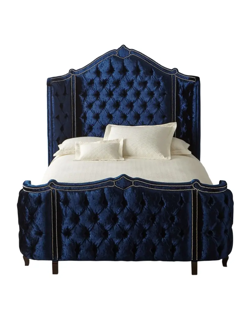 Haute House Penelope Crushed Velvet Queen Bed