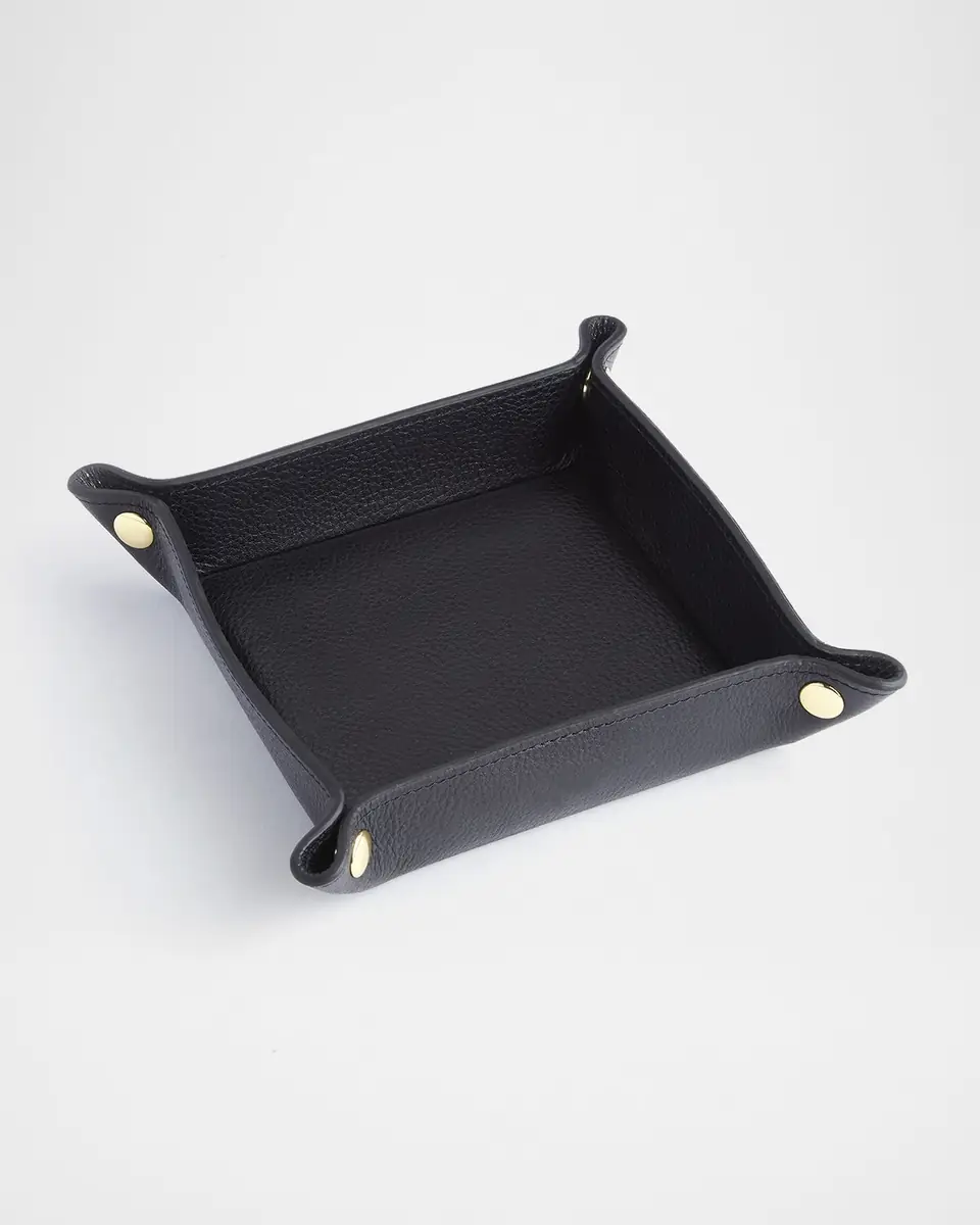 Royce New York Monogrammed Leather Catchall Valet Tray | Thumbnail 4