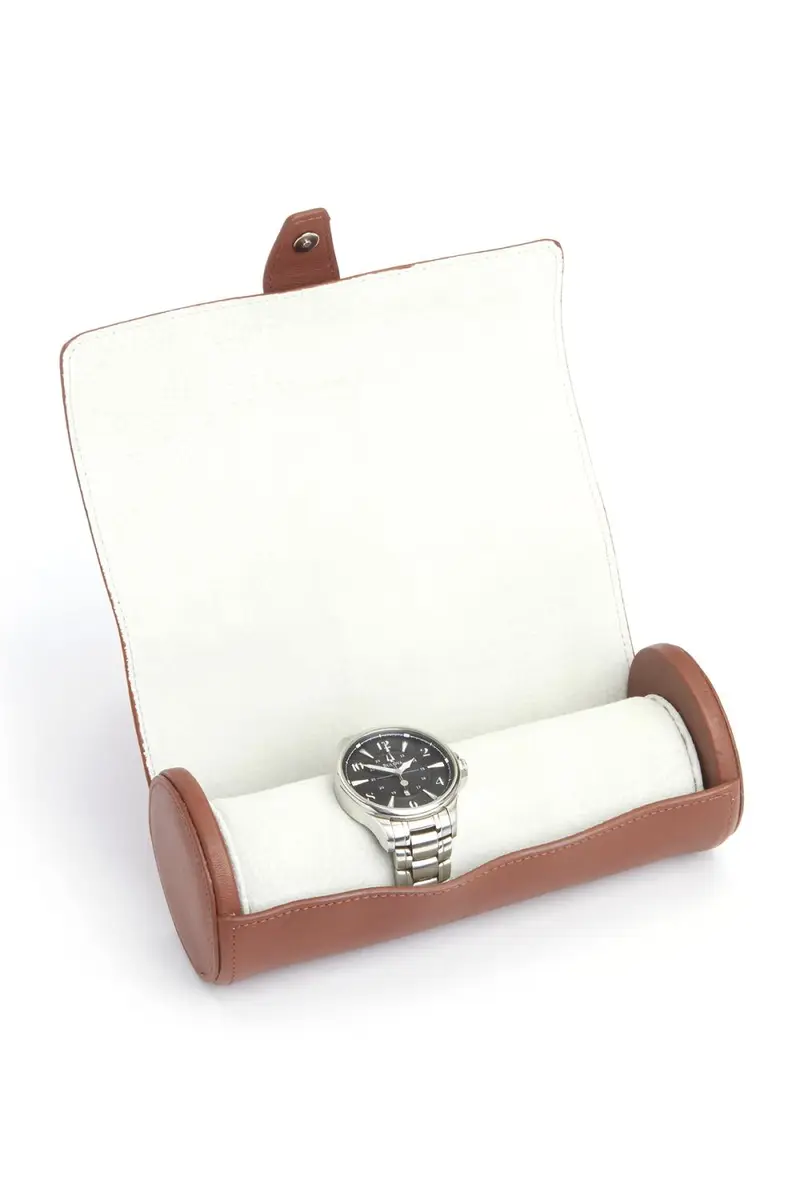Royce New York Monogrammed Leather Travel Watch Roll, Personalized | Thumbnail 5