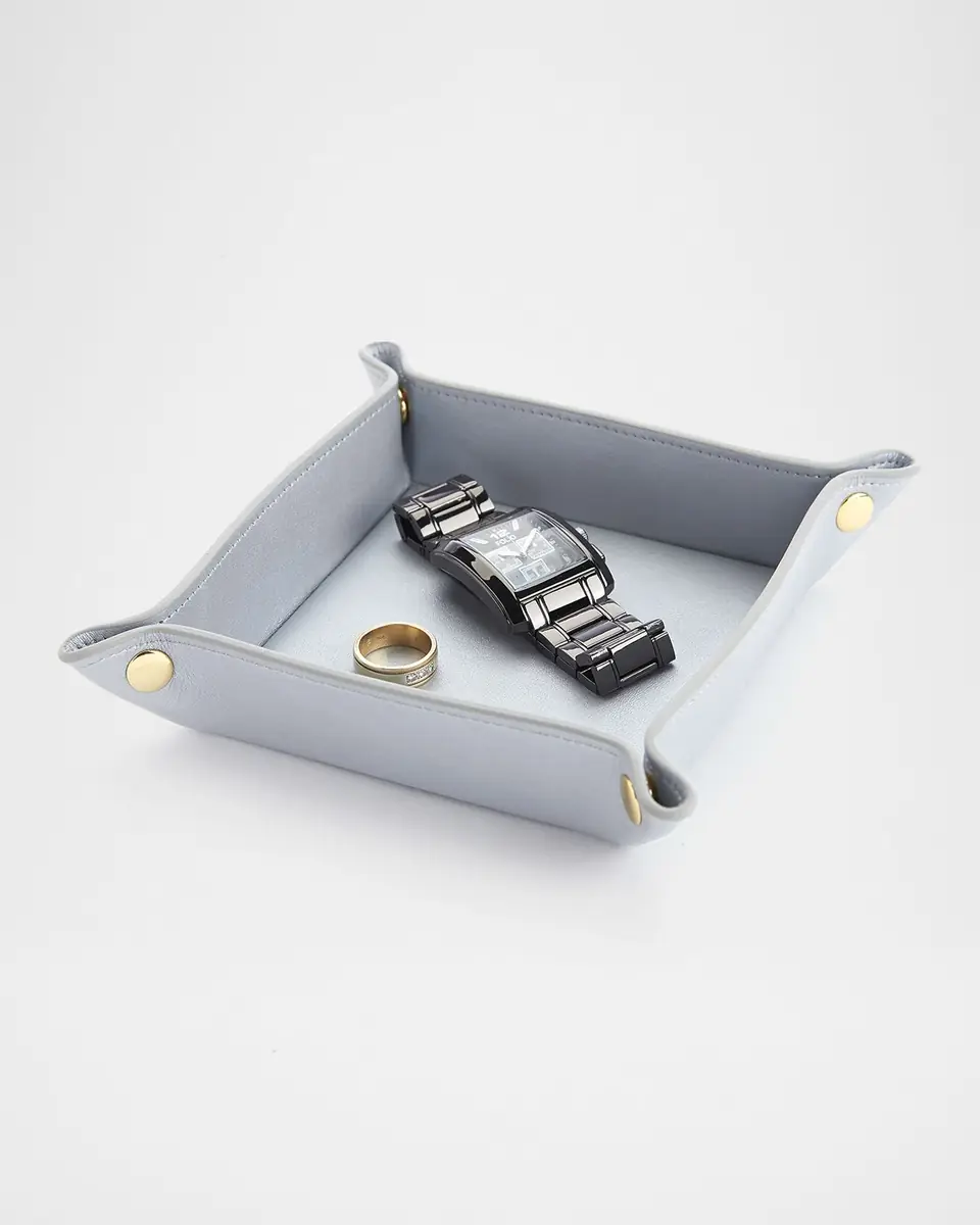 Royce New York Monogrammed Leather Catchall Valet Tray | Thumbnail 4