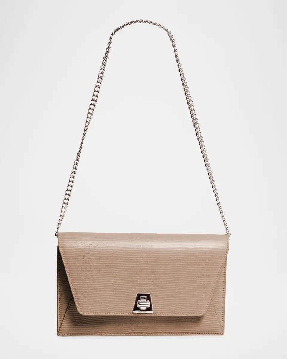 Akris Anouk Lizard-Print Clutch Bag w/ Chain | Thumbnail 4 Akris Anouk Lizard-Print Clutch Bag w/ Chain | Thumbnail 4