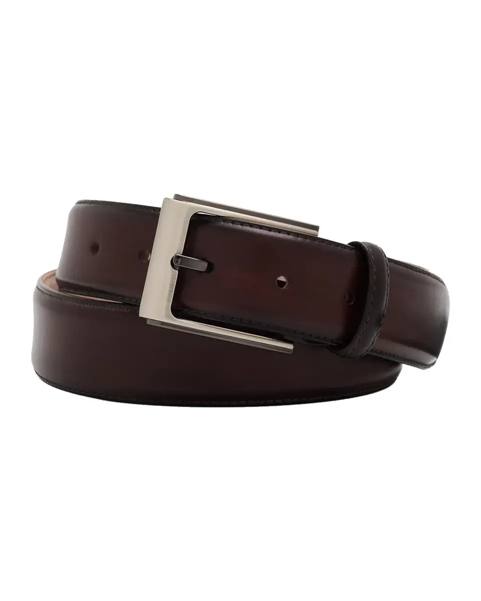 Magnanni Men's Patina Leather Rectangle-Buckle Belt | Thumbnail 3