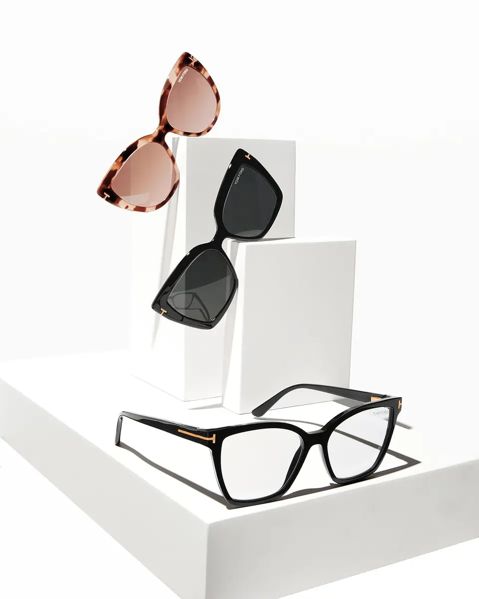 TOM FORD Square Blue-Block Optical Frames w/ Two Magnetic Sunglasses Clips | Thumbnail 4