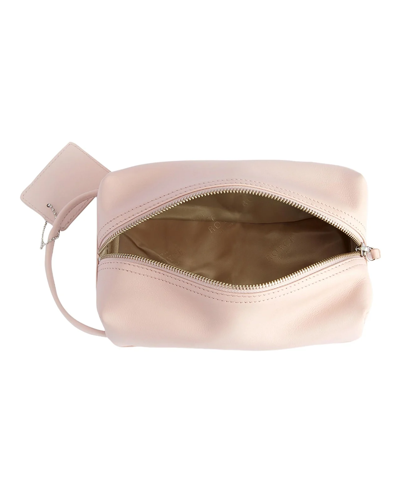 Royce New York Monogrammed Compact Leather Toiletry Bag