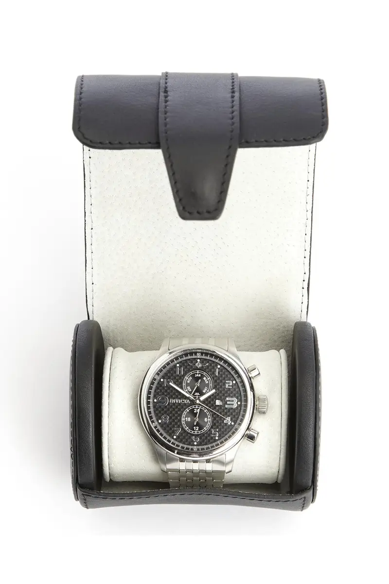 Royce New York Monogrammed Leather Travel Watch Roll, Personalized | Thumbnail 5