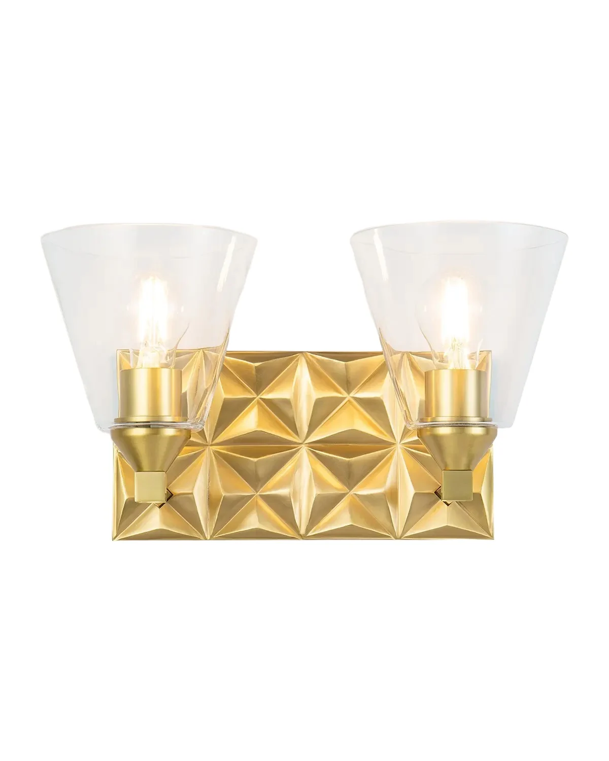 Lucas McKearn Alpha 2-Light Bath Vanity Light with Glass