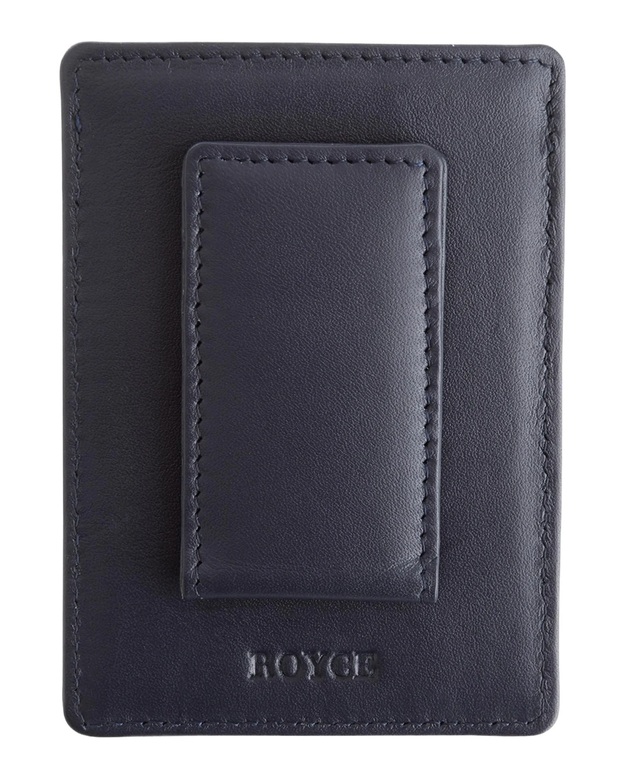 Royce New York Monogrammed Leather Magnetic Money Clip Wallet, Personalized