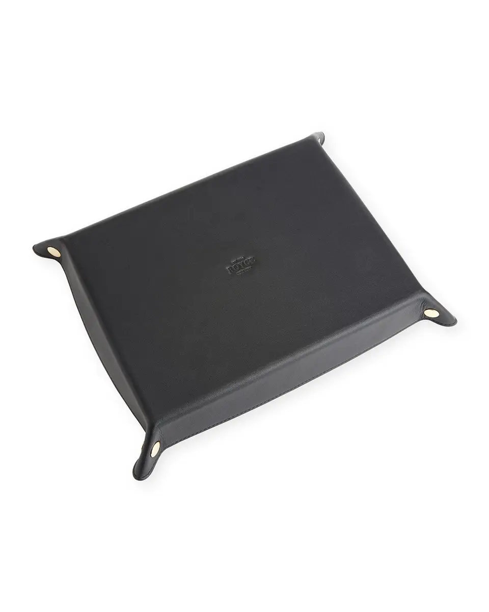 Royce New York Monogrammed Large Catchall Leather Valet Tray, Personalized | Thumbnail 3 Royce New York Monogrammed Large Catchall Leather Valet Tray, Personalized | Thumbnail 3