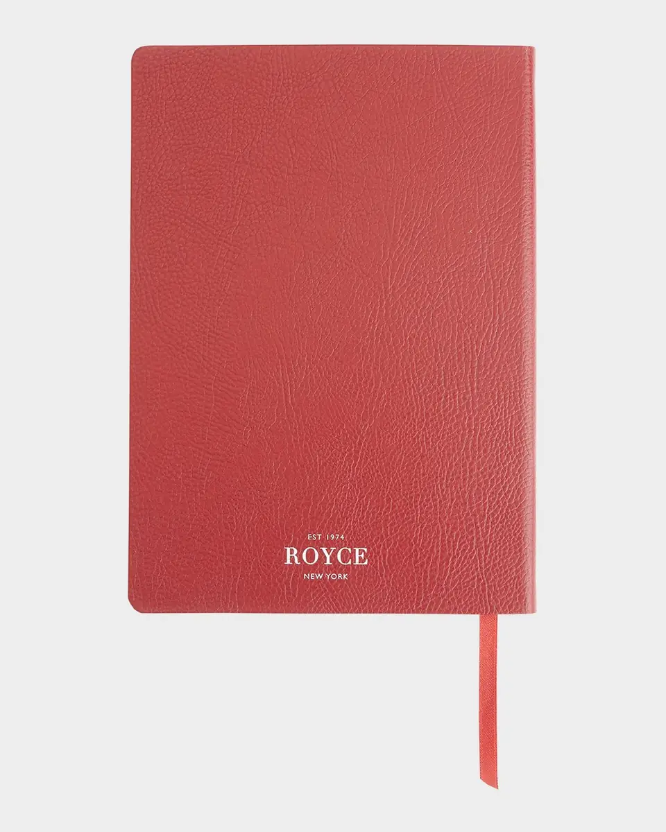 Royce New York Monogrammed Leather Bound Executive Notebook, Personalized | Thumbnail 3