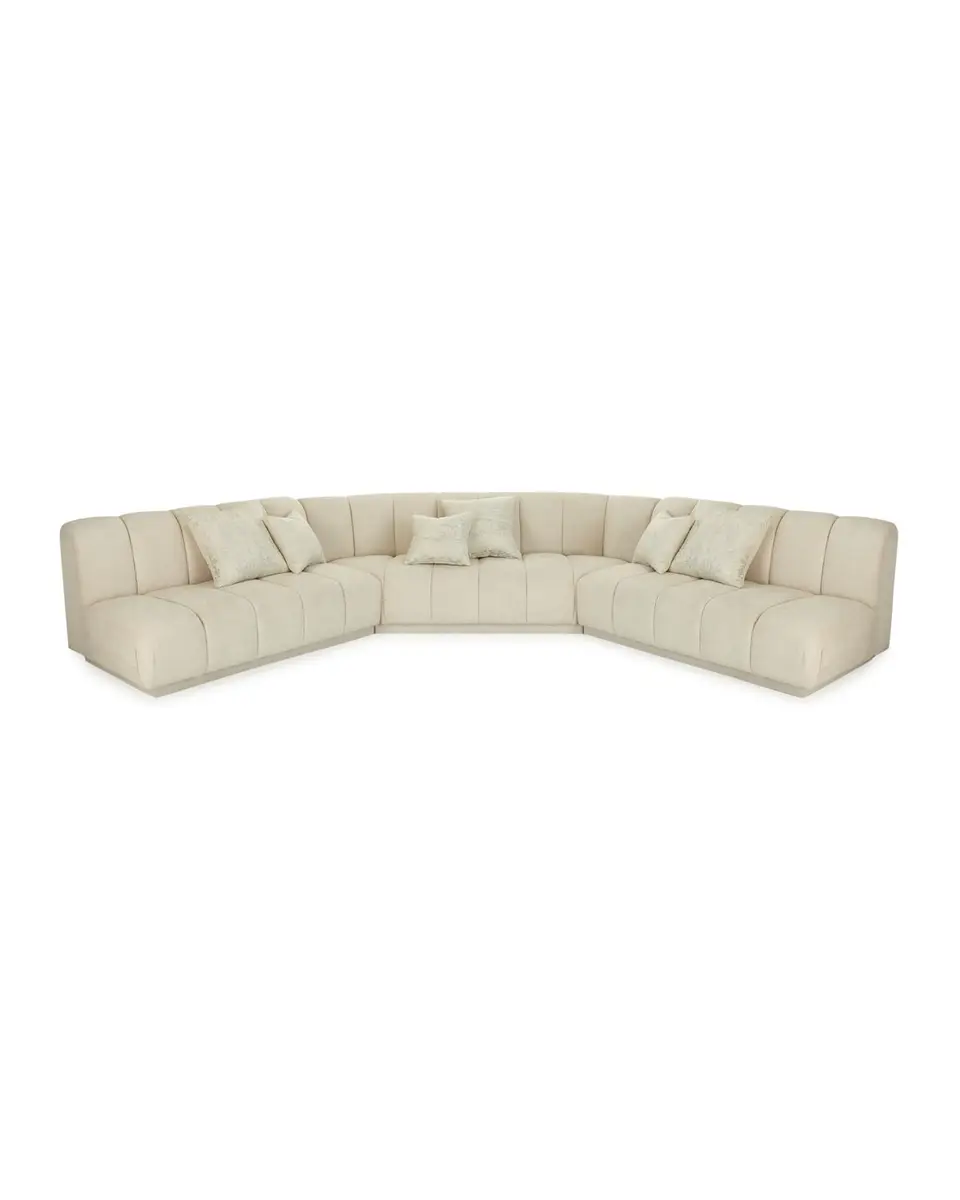 Haute House Malia Channel-Tufted Sectional Sofa | Thumbnail 2
