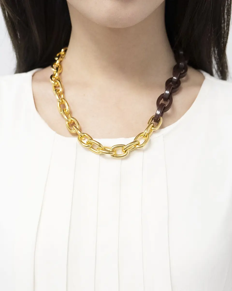 Ben-Amun Gold Link and Resin Necklace | Thumbnail 2