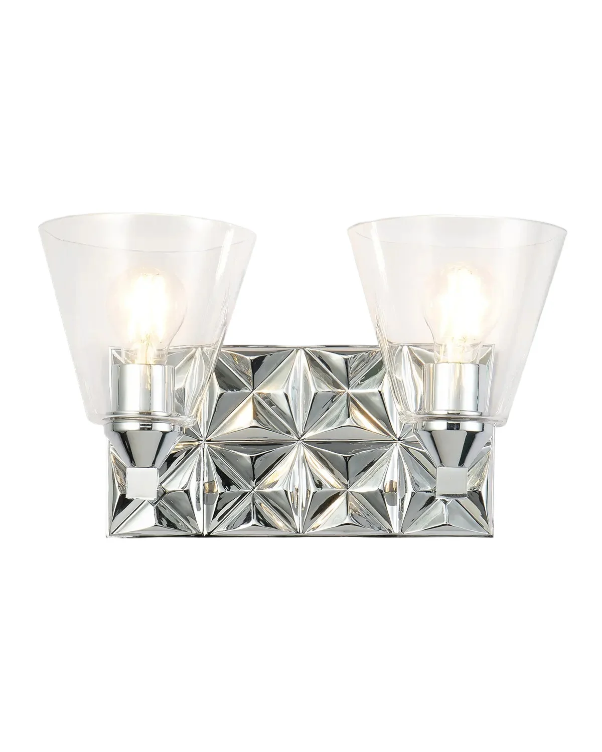 Lucas McKearn Alpha 2-Light Bath Vanity Light with Glass