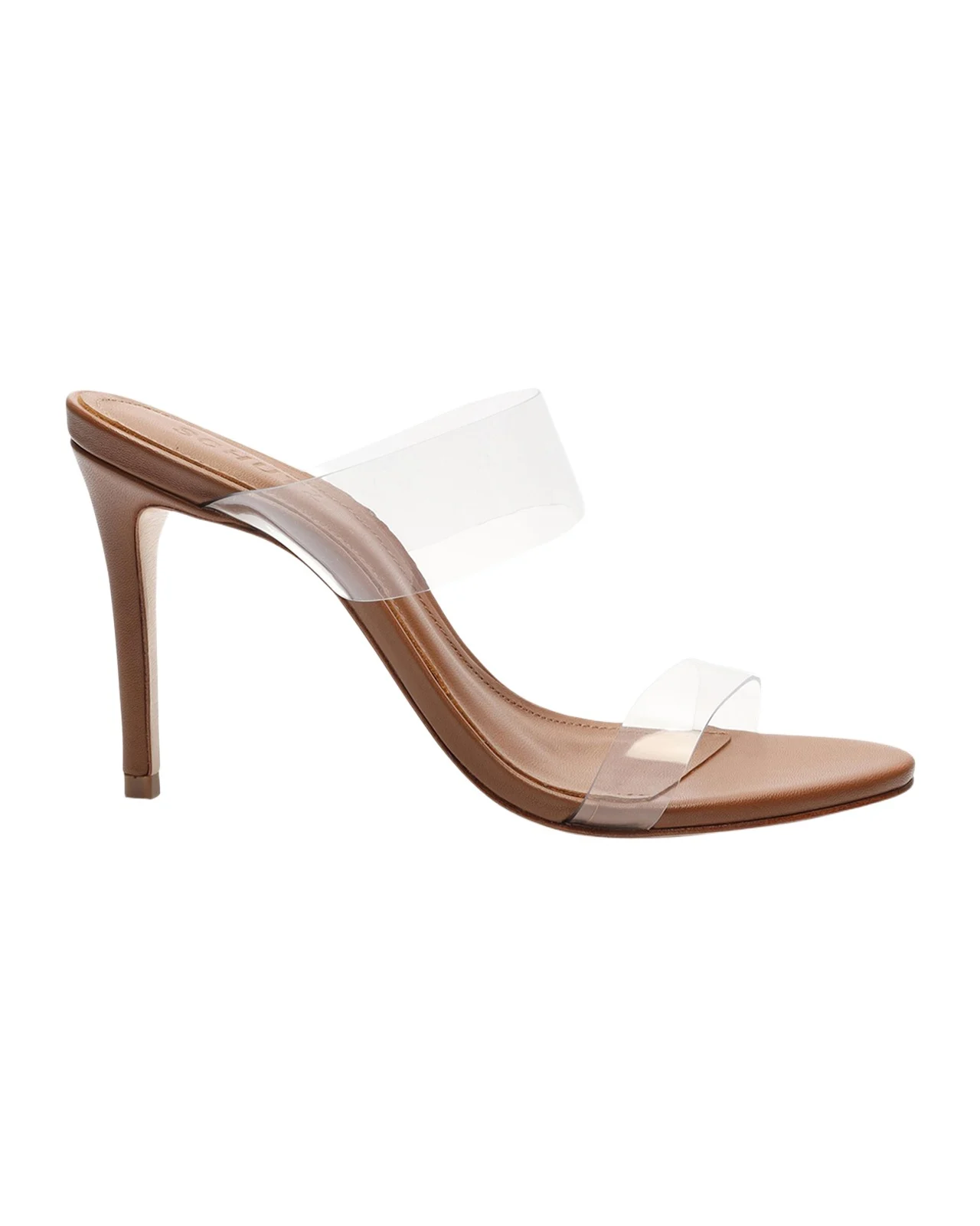 Schutz Ariella Strappy See-Through Vinyl Slide High-Heel Sandals