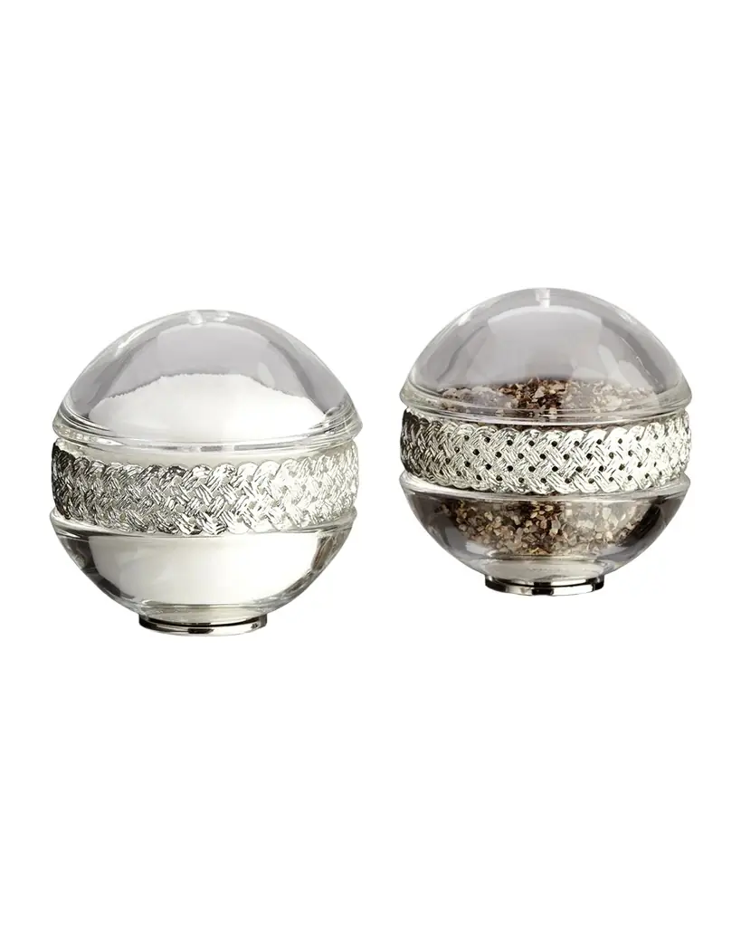 L'Objet Braid Platinum-Plated Salt & Pepper Shakers, Set of 2
