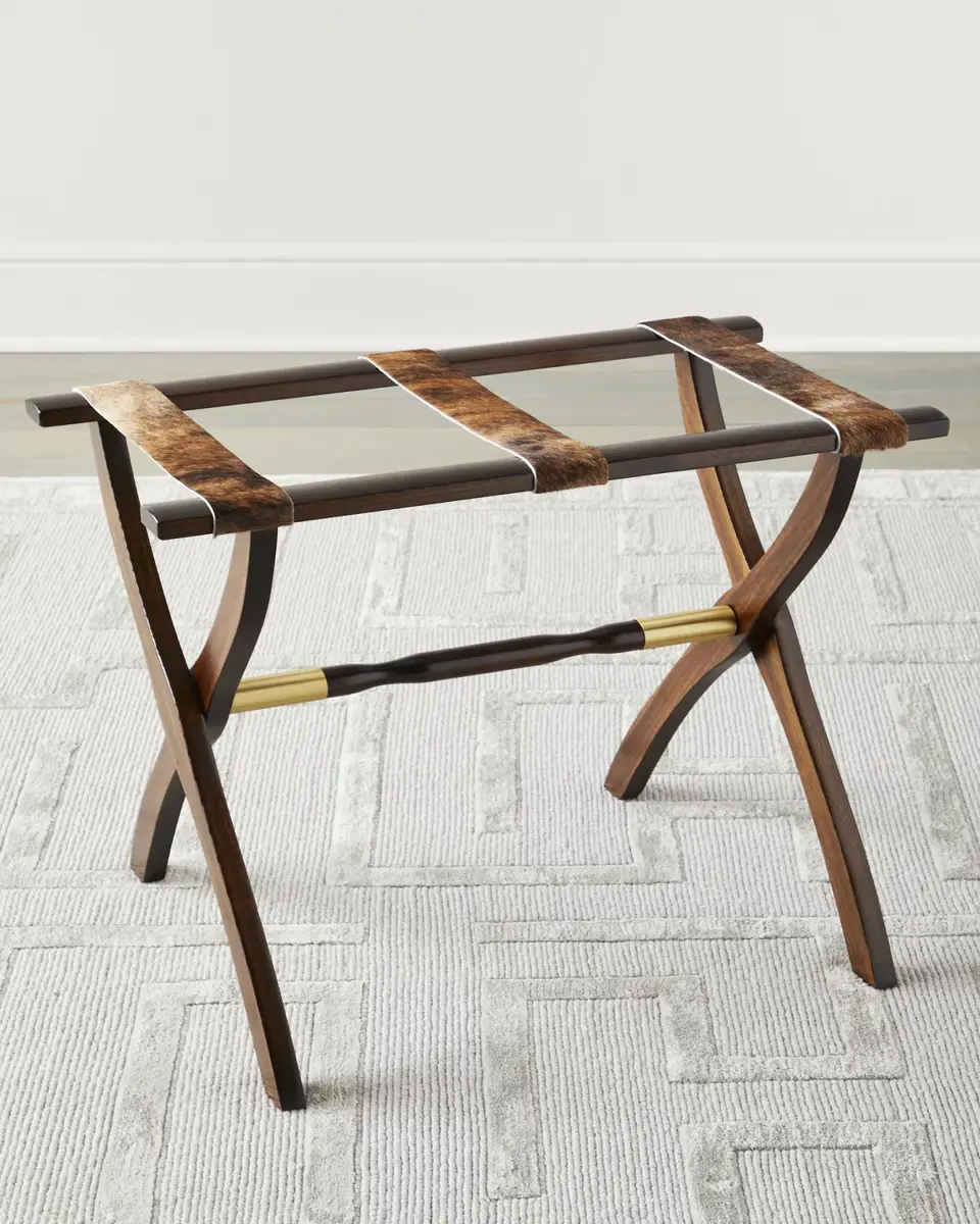 Gate House Furniture Wood Contour Leg Luggage Rack with Metal Accents | Thumbnail 3 Gate House Furniture Wood Contour Leg Luggage Rack with Metal Accents | Thumbnail 3