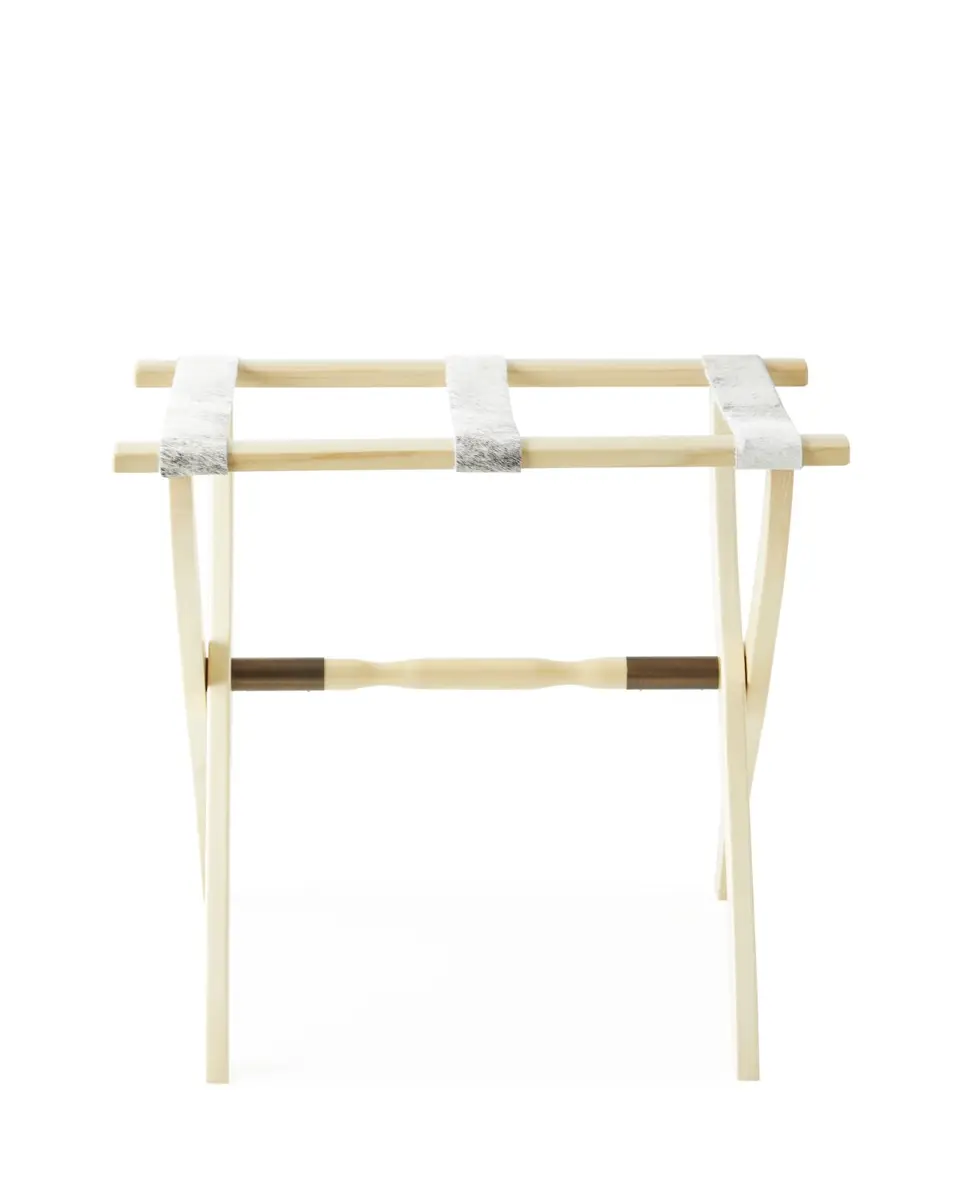 Gate House Furniture Wood Contour Leg Luggage Rack with Metal Accents | Thumbnail 2 Gate House Furniture Wood Contour Leg Luggage Rack with Metal Accents | Thumbnail 2
