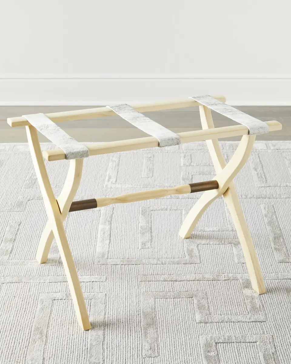 Gate House Furniture Wood Contour Leg Luggage Rack with Metal Accents | Thumbnail 3 Gate House Furniture Wood Contour Leg Luggage Rack with Metal Accents | Thumbnail 3