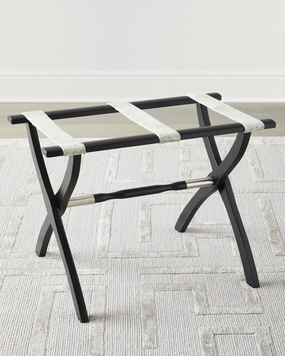 Gate House Furniture Wood Contour Leg Luggage Rack with Metal Accents | Thumbnail 2 Gate House Furniture Wood Contour Leg Luggage Rack with Metal Accents | Thumbnail 2