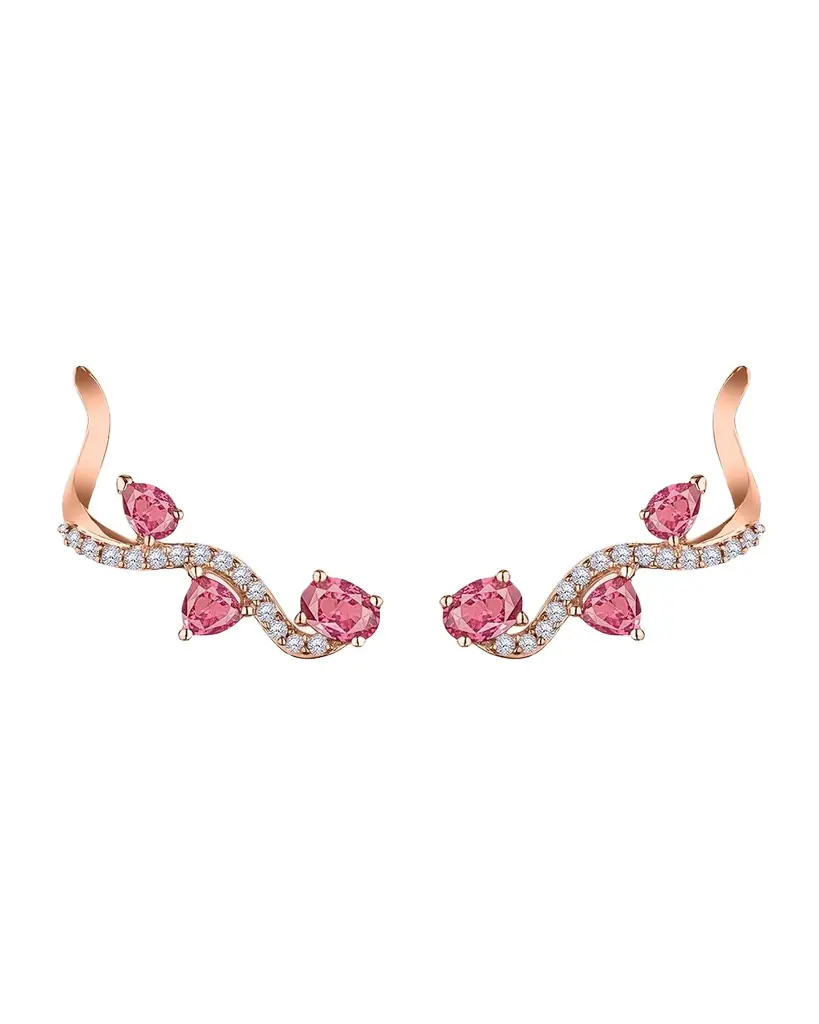 Mirage Pink Gold Earrings with Diamonds and Pink Sapphires Mirage Pink Gold Earrings with Diamonds and Pink Sapphires