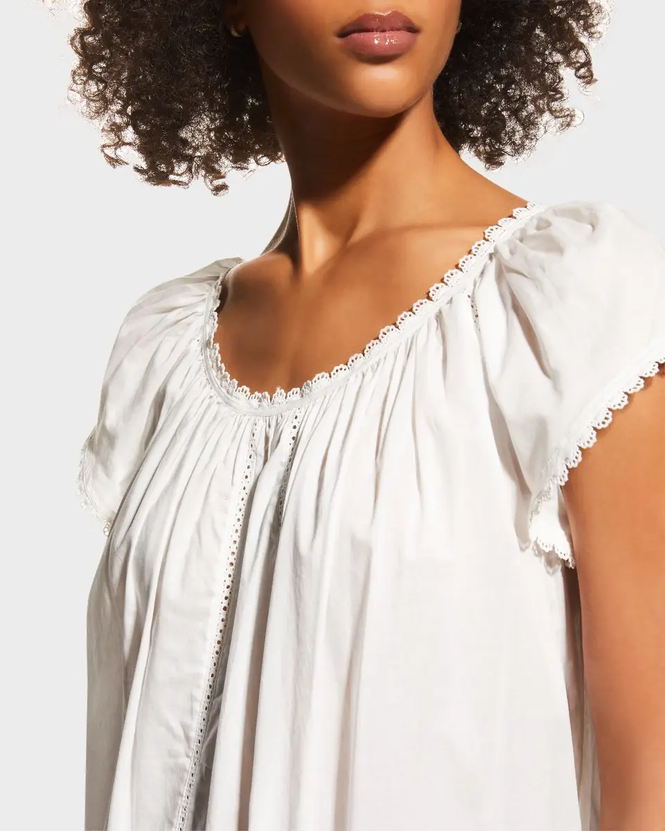 Pour Les Femmes Knee-Length Nightgown w/ Lace | Thumbnail 4