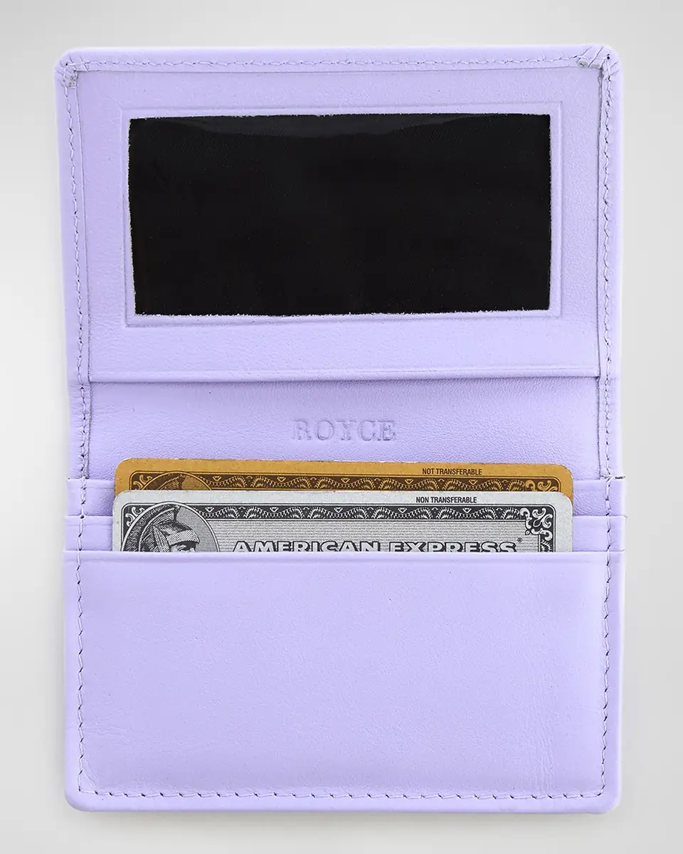 Royce New York Monogrammed Leather Card Holder Wallet | Thumbnail 2