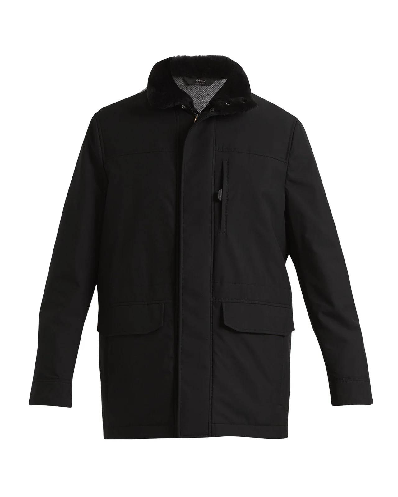 Brioni Men's Shearling Collar Field Jacket