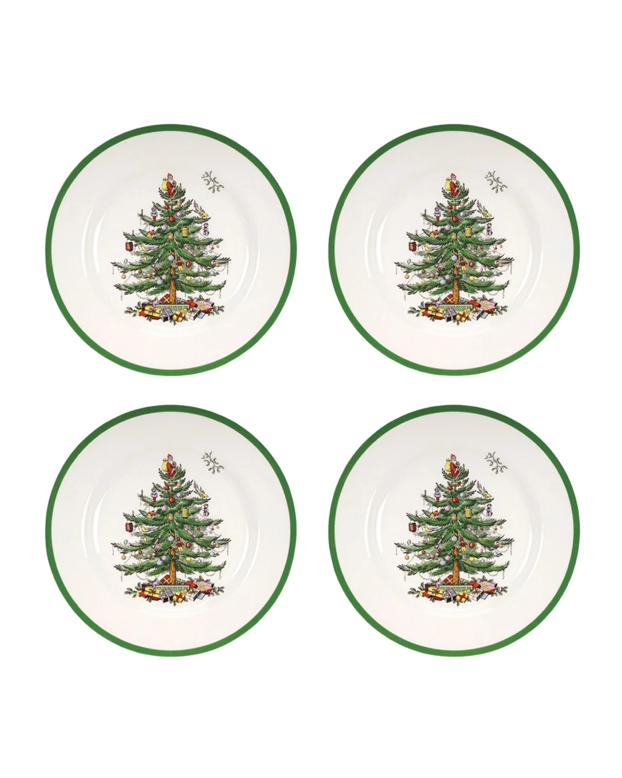 Spode Christmas Tree Set of 4 Dinner Plates