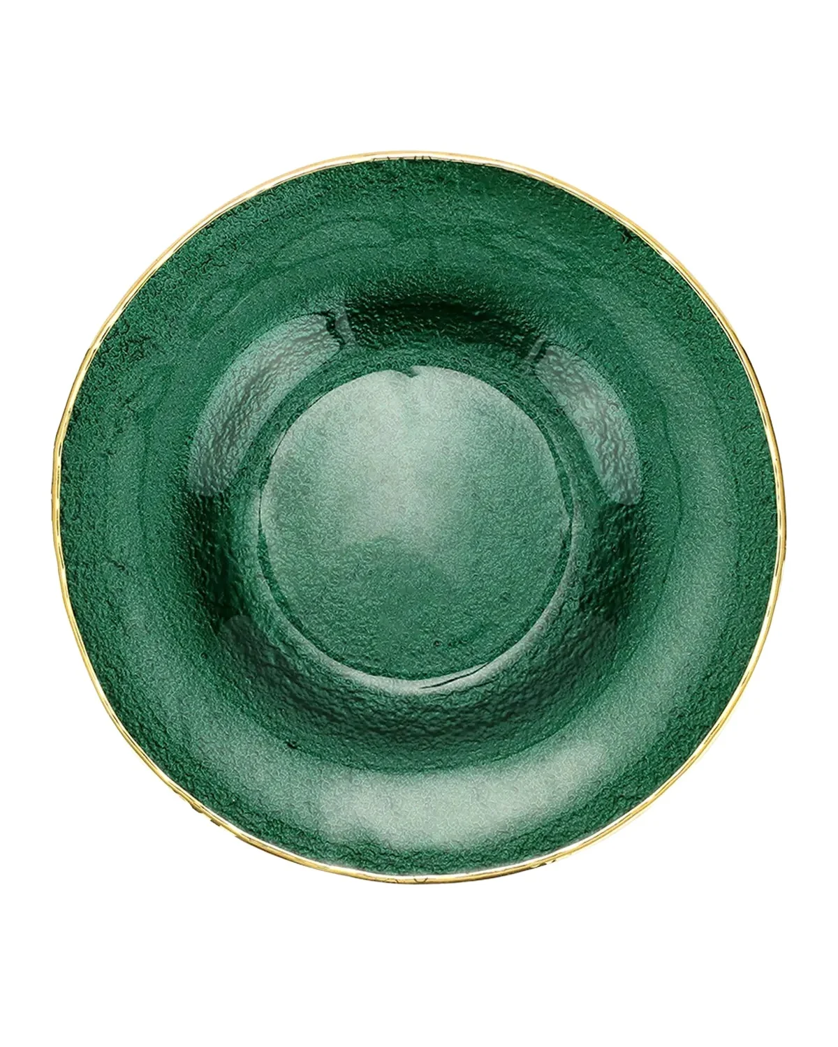 Vietri Metallic Glass Emerald Salad Plate