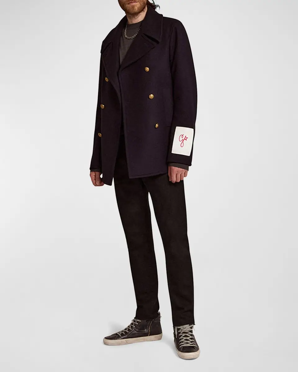 Golden Goose Men's Double-Breasted Compact Peacoat | Thumbnail 3