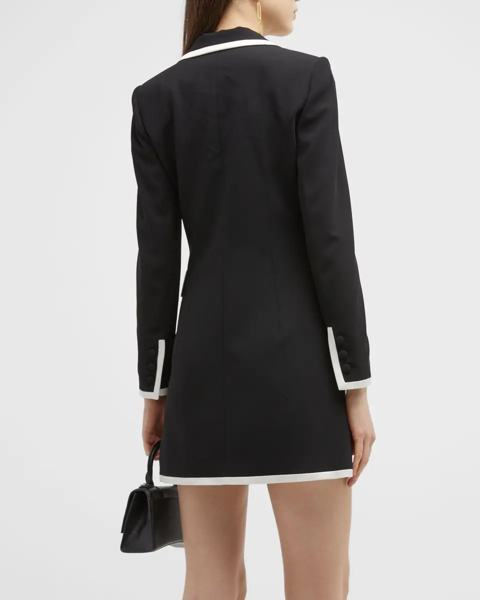 Alice + Olivia Kyrie Piped Tuxedo Dress | Thumbnail 7 Alice + Olivia Kyrie Piped Tuxedo Dress | Thumbnail 7