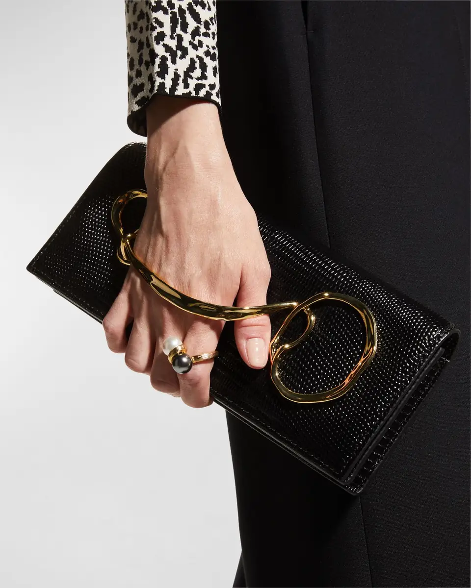 ALEXIS BITTAR Twisted Gold Side Handle Clutch Purse | Thumbnail 4 ALEXIS BITTAR Twisted Gold Side Handle Clutch Purse | Thumbnail 4