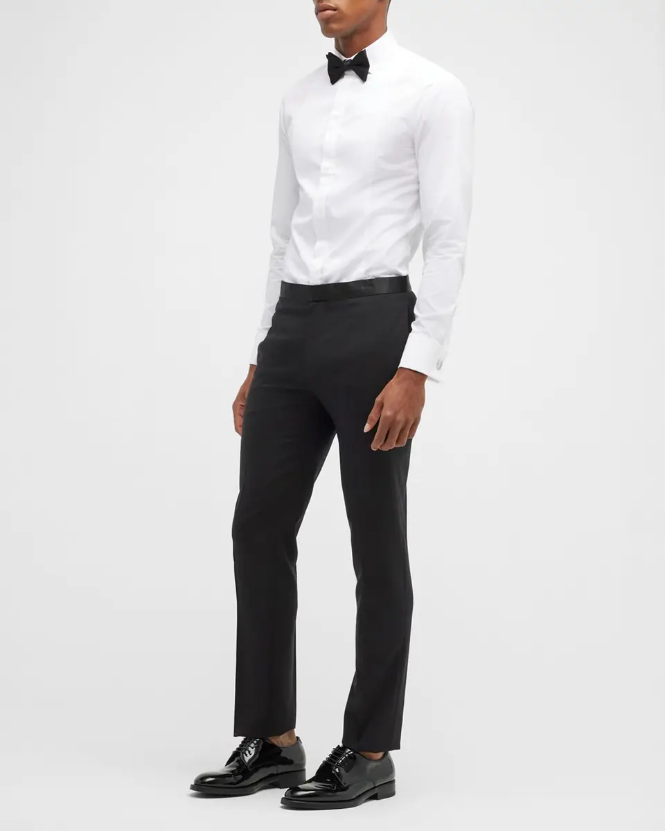 Theory Men's Mayer Stretch-Wool Tuxedo Pants | Thumbnail 2 Theory Men's Mayer Stretch-Wool Tuxedo Pants | Thumbnail 2