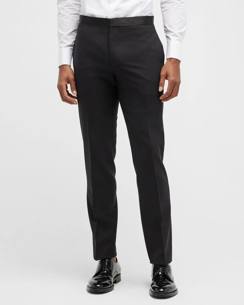 Theory Men's Mayer Stretch-Wool Tuxedo Pants | Thumbnail 4 Theory Men's Mayer Stretch-Wool Tuxedo Pants | Thumbnail 4