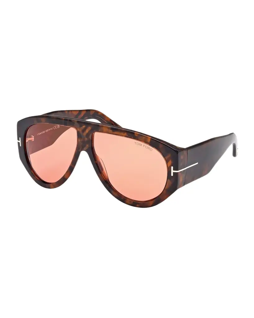 Tom Ford Bronson Havana Acetate Aviator Sunglasses | Image 1 Tom Ford Bronson Havana Acetate Aviator Sunglasses | Image 1