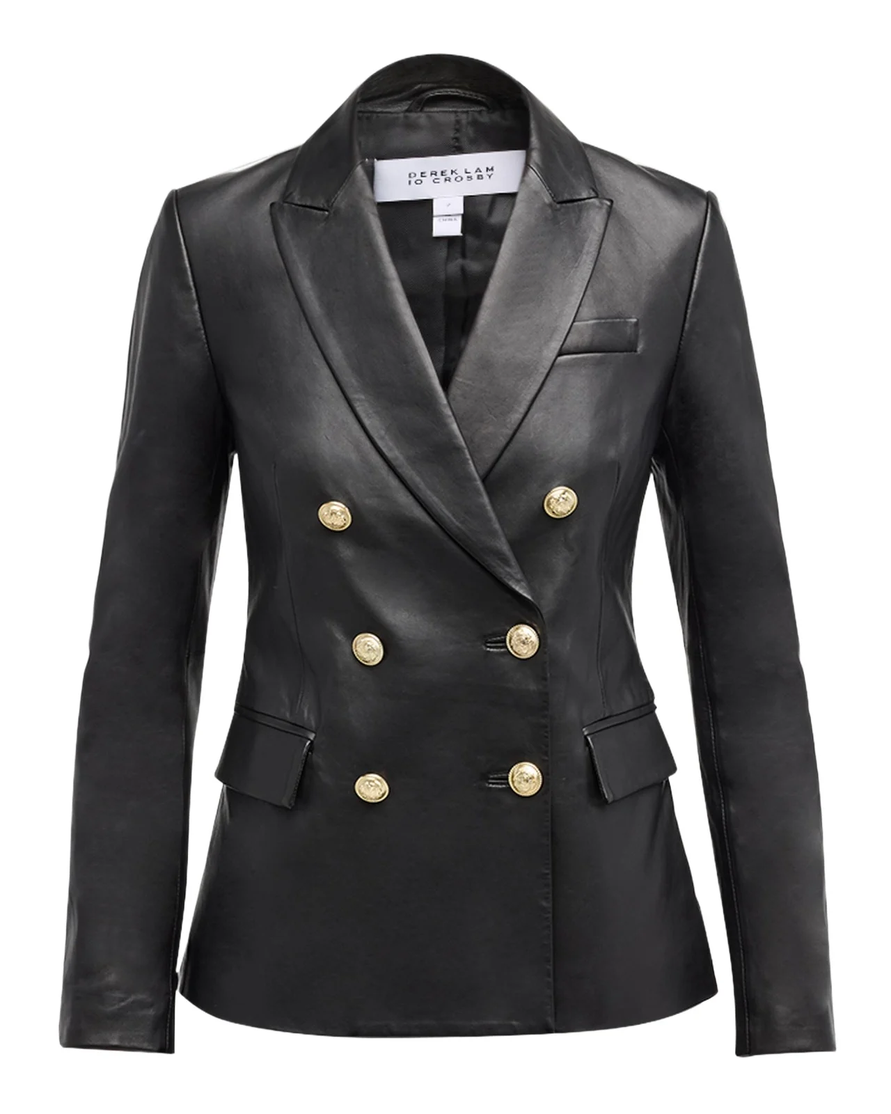 DEREK LAM 10 CROSBY Franklin Double-Breasted Leather Jacket
