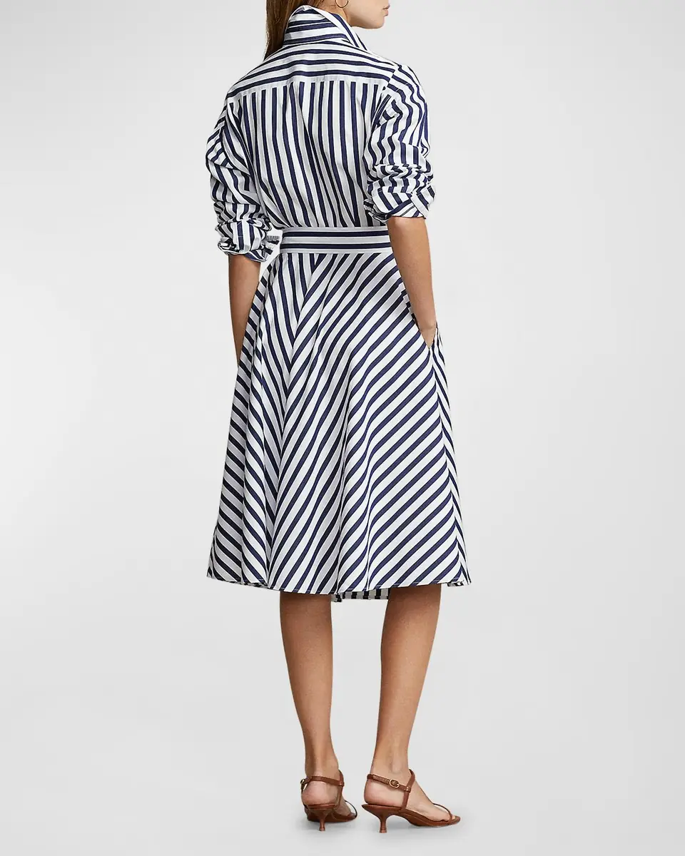 Polo Ralph Lauren Belted Wide-Stripe Cotton Shirtdress | Thumbnail 4 Polo Ralph Lauren Belted Wide-Stripe Cotton Shirtdress | Thumbnail 4