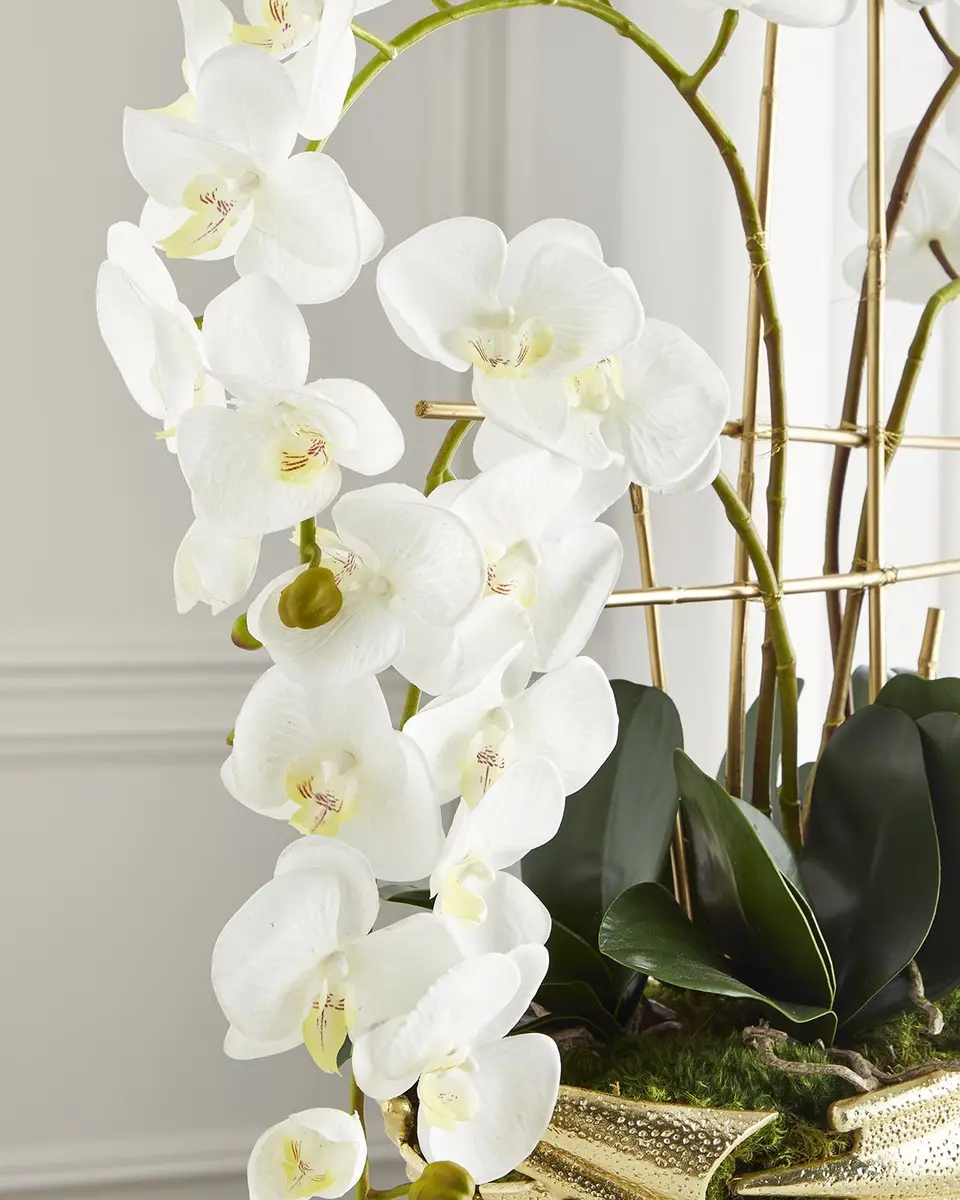 John-Richard Collection Moss Meadow Orchid 32" Faux Floral Arrangement in Aluminum Container | Thumbnail 2