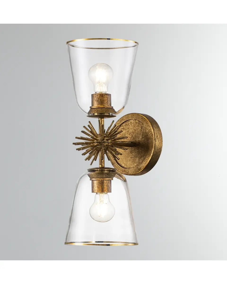 Lucas McKearn Staring 2-Light Sconce in Gold Leaf | Thumbnail 2 Lucas McKearn Staring 2-Light Sconce in Gold Leaf | Thumbnail 2