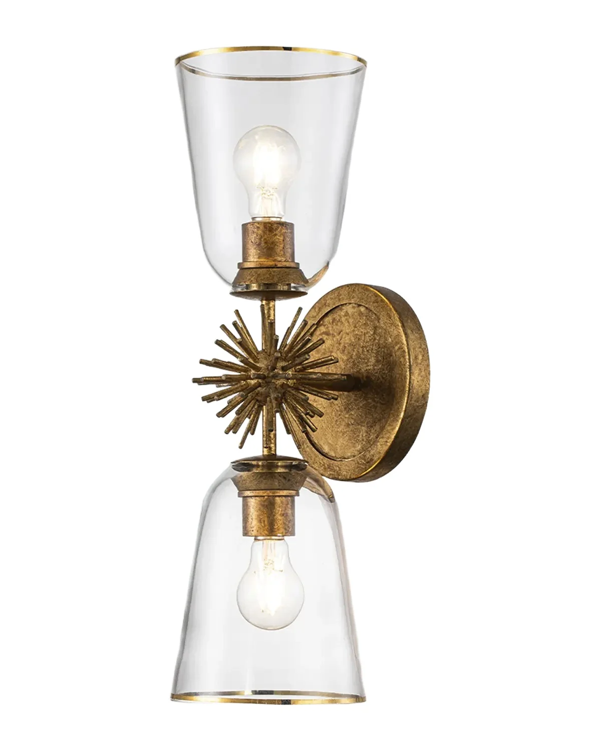 Lucas McKearn Staring 2-Light Sconce in Gold Leaf