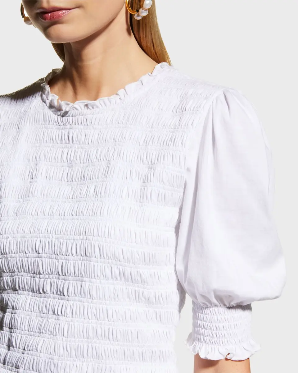 Veronica Beard Langston Smocked Top | Thumbnail 5