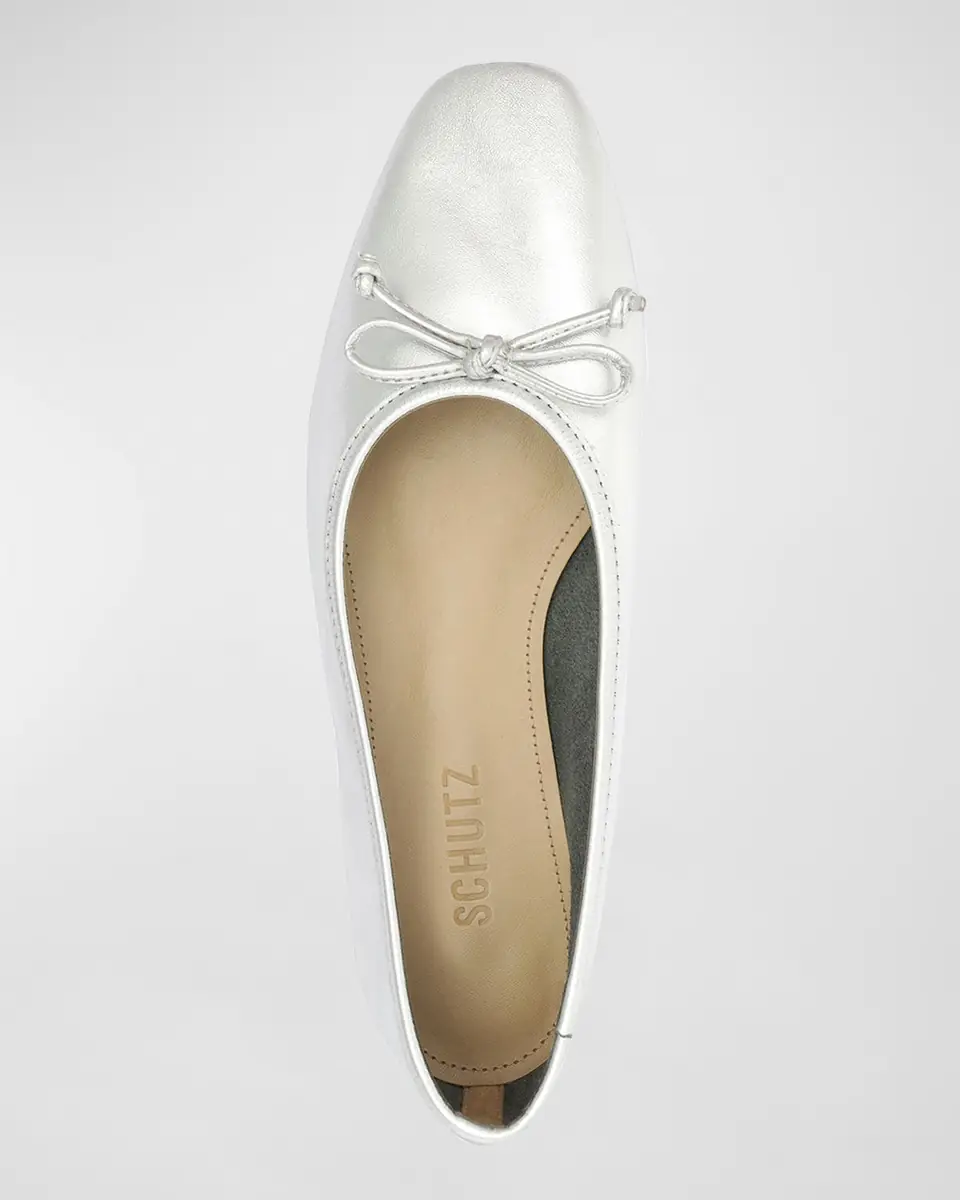 Schutz Arissa Metallic Bow Ballerina Flats | Thumbnail 4 Schutz Arissa Metallic Bow Ballerina Flats | Thumbnail 4