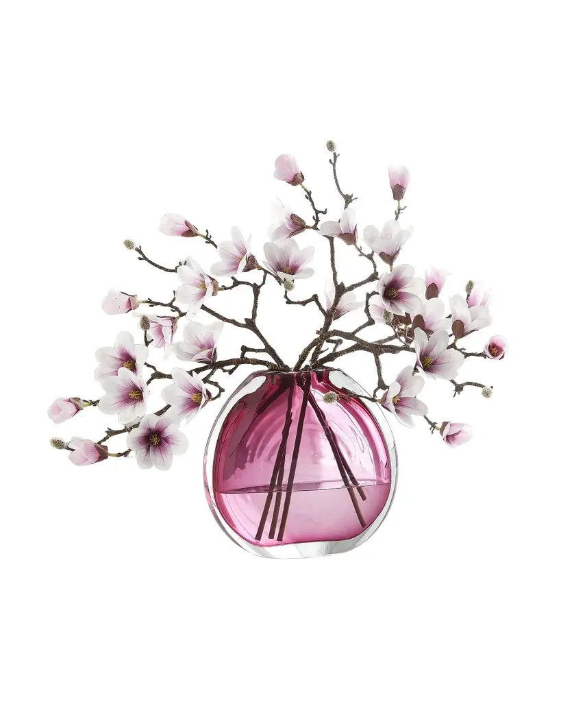 John-Richard Collection Plum Magnolia 17" Faux Floral Arrangement | Image 1 John-Richard Collection Plum Magnolia 17" Faux Floral Arrangement | Image 1
