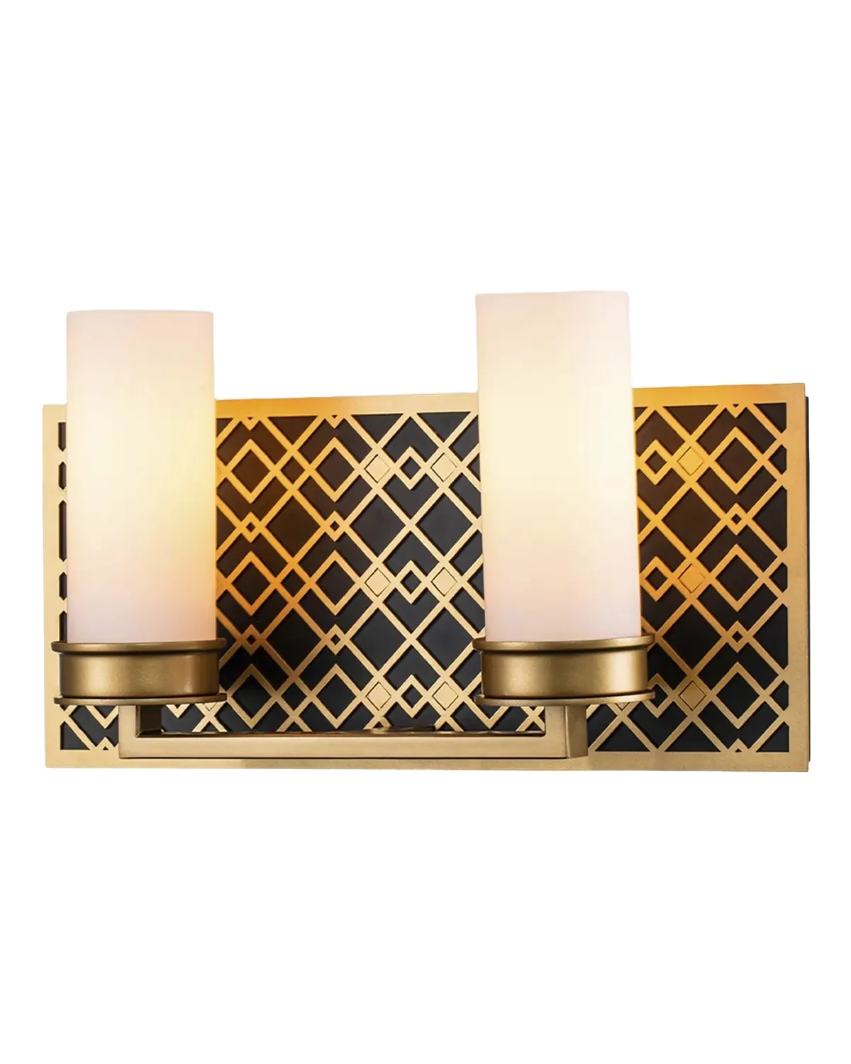 Lucas McKearn Ziggy 2-Light Bath Bar Sconce, Lacquered Gold