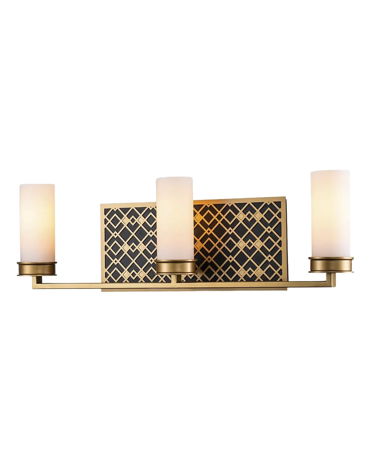 Lucas McKearn Ziggy 3-Light Bath Bar Sconce, Lacquered Gold