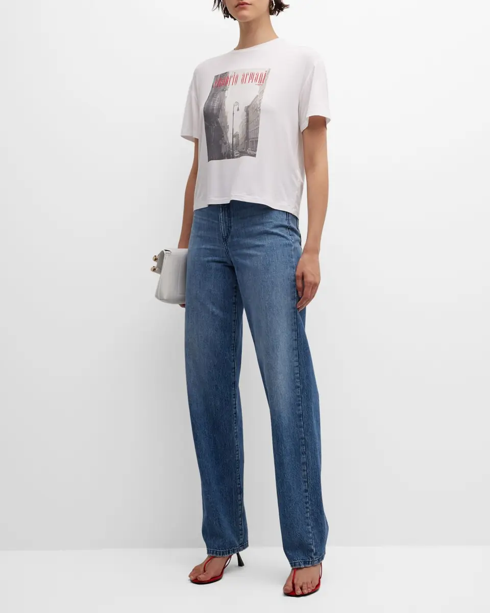 Emporio Armani Relaxed Straight-Leg High-Rise Jeans | Thumbnail 3 Emporio Armani Relaxed Straight-Leg High-Rise Jeans | Thumbnail 3